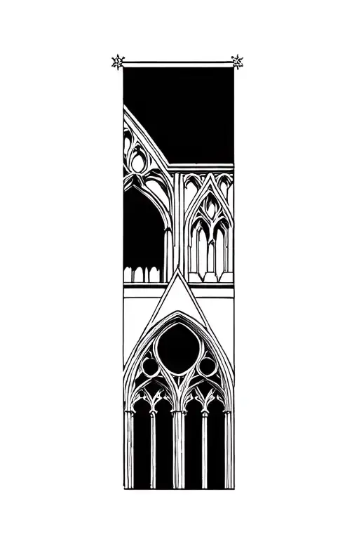Gothic Cathedral Window tattoo design idea