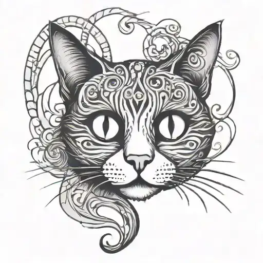 tim burton style tattoo of a cat tattoo design idea