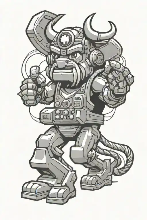 ox 1985 arcade game character tattoo design idea