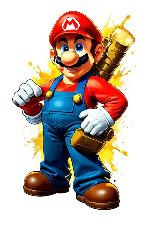 super Mario plumber tattoo design idea
