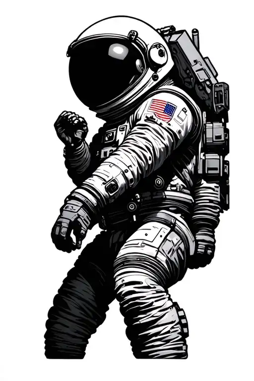astronaut and destiny 2 tattoo design idea