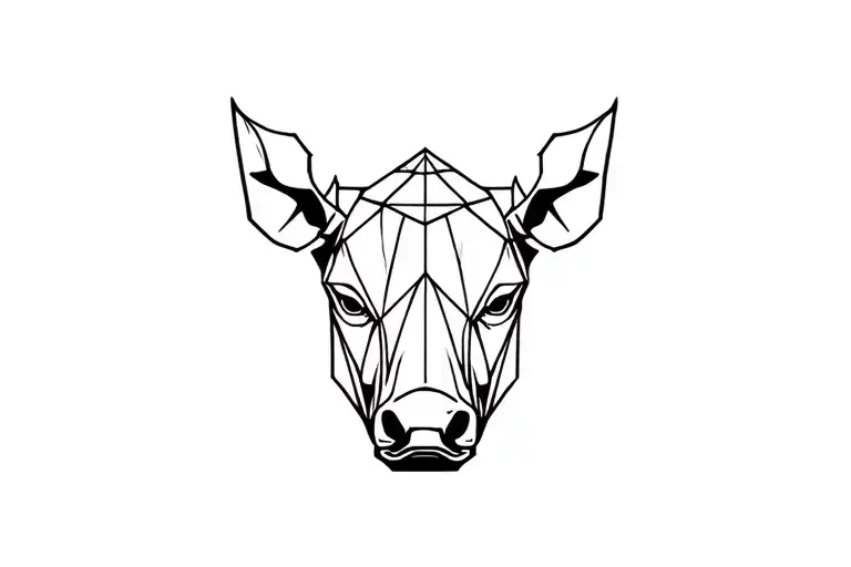 geometic Rhino head tattoo design idea