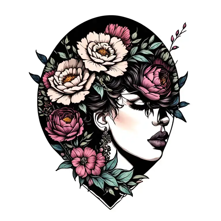 Coverup Floral arrangement tattoo design idea