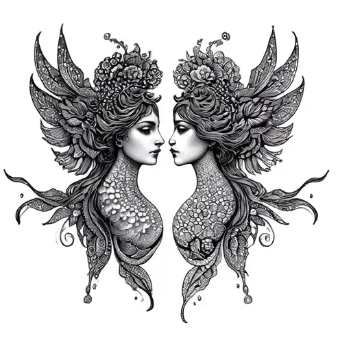 Gemini and Aquarius tattoo design idea