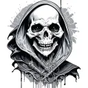 surrealist grim reaper tattoo design idea