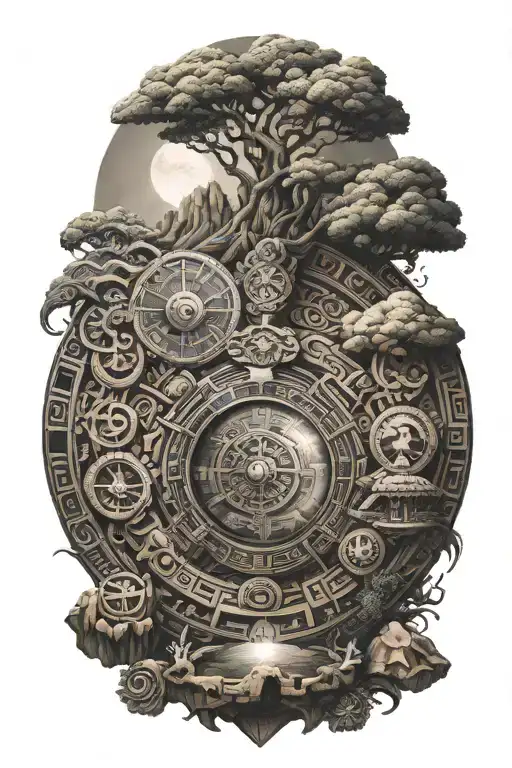 Mayan calendar tattoo design idea