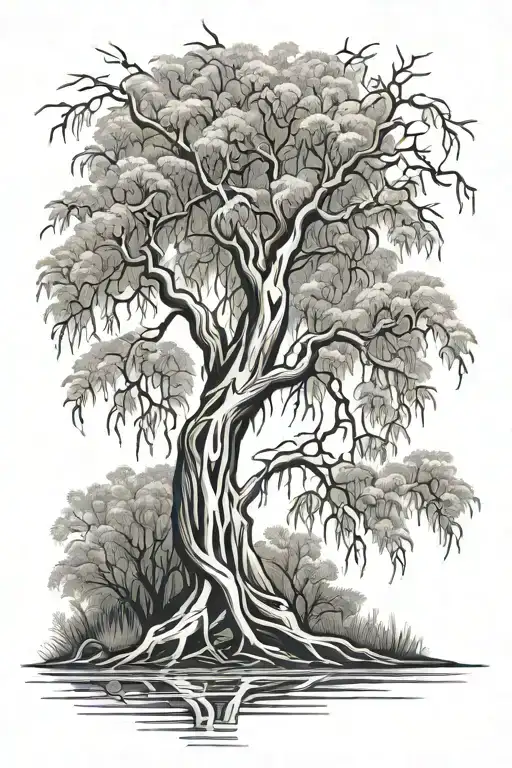 weeping willow tree back tattoo tattoo design idea