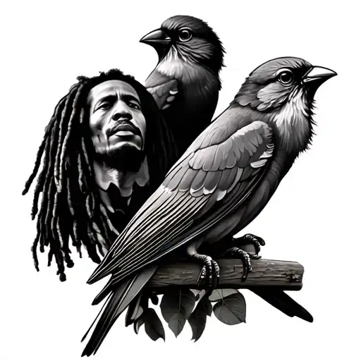 Bob Marley 3 Little Birds tattoo design idea