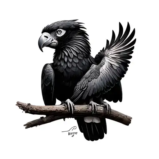 black cockatoo and wedge tail eagle tattoo design idea