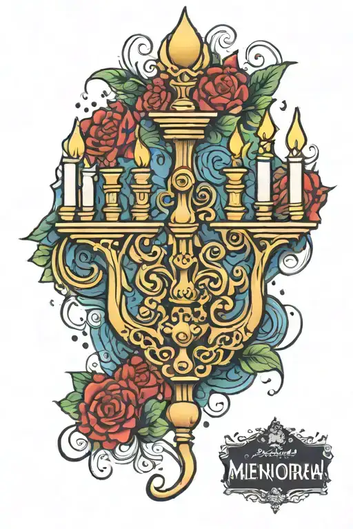 menorah tattoo design idea