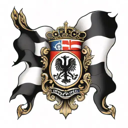 ratio of Polish British and Greek flag waving tattoo design idea