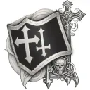 crusader and cross made tattoo design idea