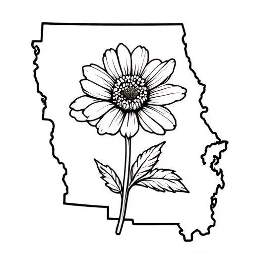state flower for Colorado, Georgia, Tennessee and Alabama  tattoo design idea
