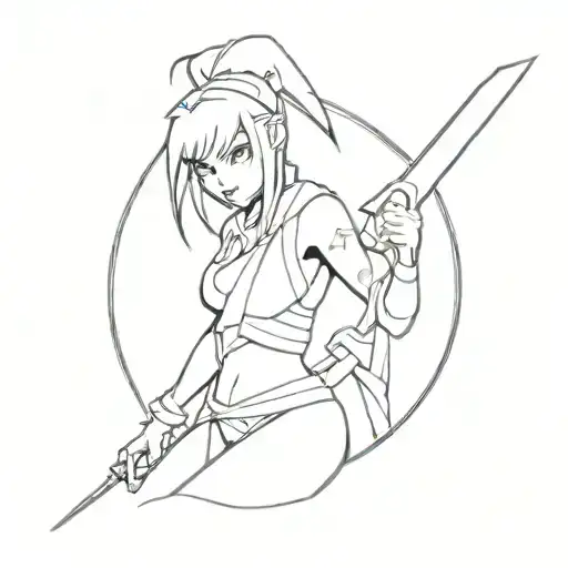 Akali League of Legends tattoo design idea