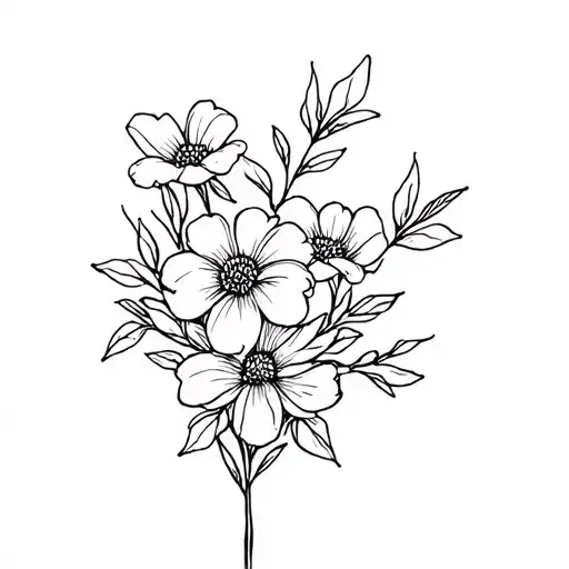 Let Them with Flower bouquet tattoo design idea