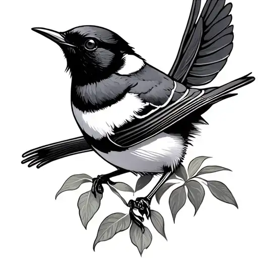 Willy Wagtail tattoo design idea