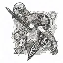 anime arm sleeve tattoo design idea