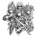 anime arm sleeve tattoo design idea