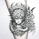 anime arm sleeve tattoo design idea