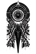 make the background more geometric with the dead space a repeating pattern tattoo design idea