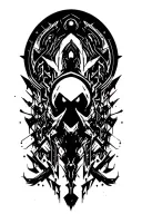 make the background more geometric with the dead space a repeating pattern tattoo design idea