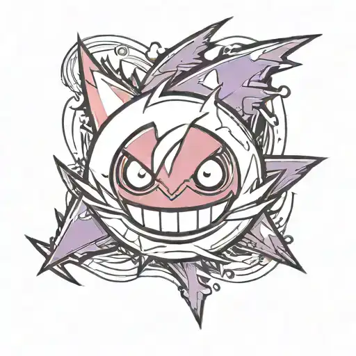 A pokeball and a Gengar tattoo design idea