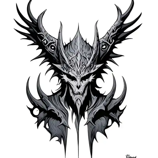 world of Warcraft Lich king tattoo design idea