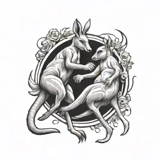 Boxing Kangaroo tattoo design idea