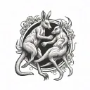 Boxing Kangaroo tattoo design idea