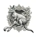 Boxing Kangaroo tattoo design idea