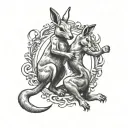Boxing Kangaroo tattoo design idea