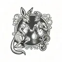 Boxing Kangaroo tattoo design idea