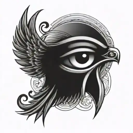 warrior angel eye of horus eye tattoo design idea