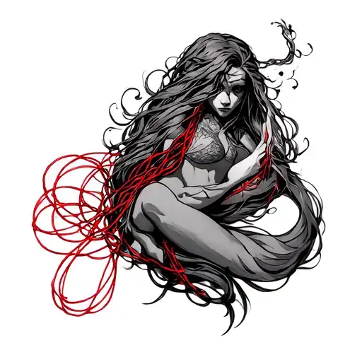 Red String tattoo design idea