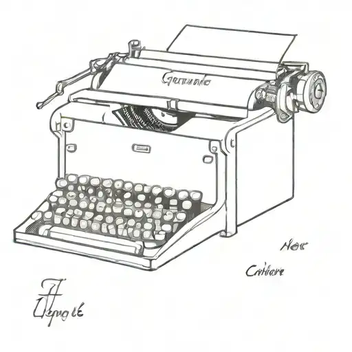 typewriter font going vertically tattoo design idea