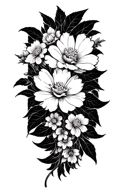 flower oriental tattoo design idea