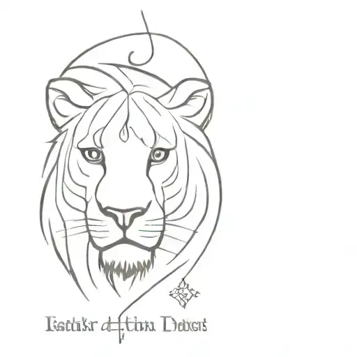 Cross with Lion eyes and scripture verses flowing tattoo design idea