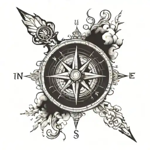 A detailed illustration of a compass with the quote 'In all your ways acknowledge Him, and He shall direct your paths' - Proverbs 3 : 6 tattoo design idea