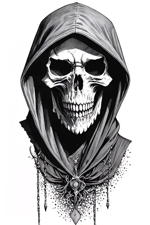 hooded reaper tattoo design idea