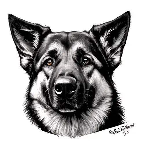 German shepherd face tattoo tattoo design idea