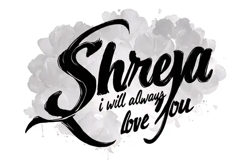 I want to write the phrase (Shreya i will always love you) in a hidden script so its not easily understandable. m tattoo design idea