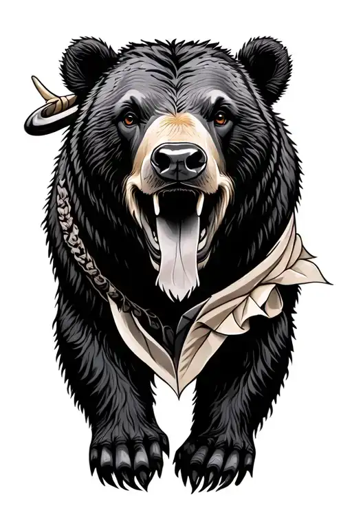 bear and bull tattoo design idea