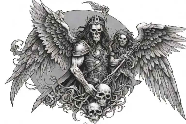 timeline born, death angel tattoo design idea