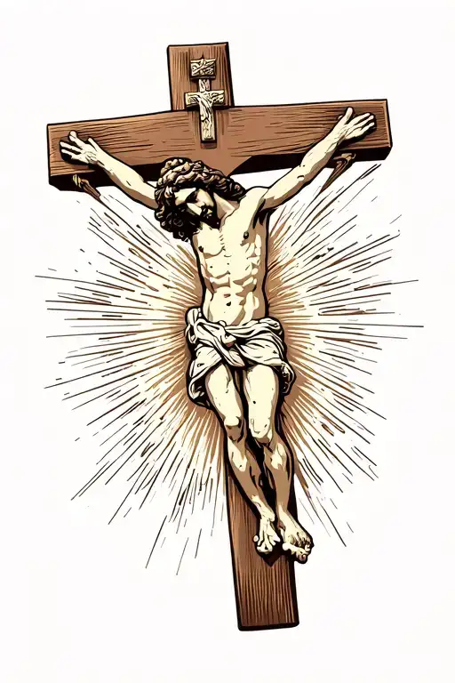 crucifix jesus on the cross tattoo design idea