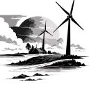 wind turbines West Virginia tattoo design idea