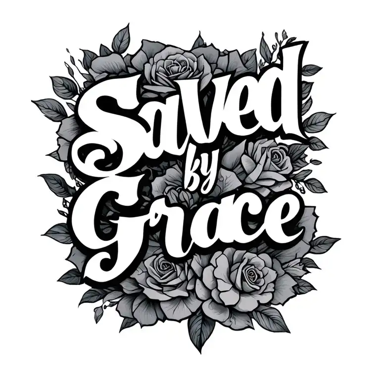 saved by grace tattoo design idea