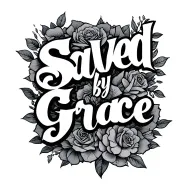 saved by grace tattoo design idea