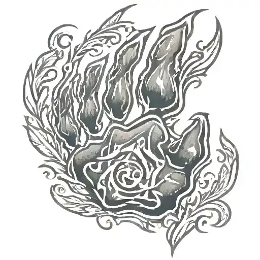 wolf paw print with greek symbol for alpha inside tattoo design idea