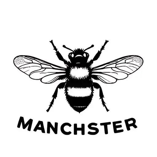 Manchester worker bee with the word Manchester included  tattoo design idea