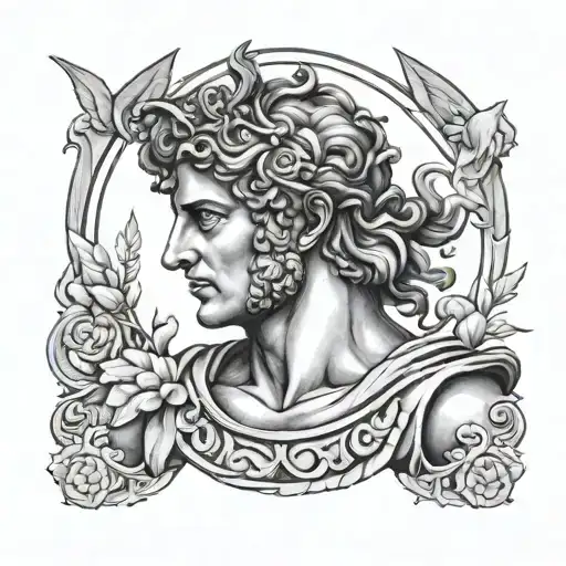 apollo greek god tattoo design idea